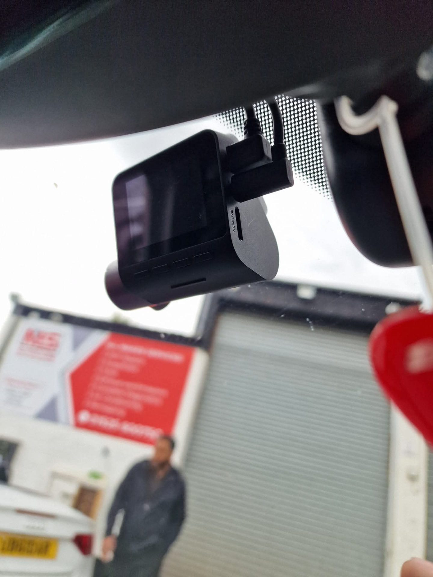 Dash cam fitted to a windscreen at MS Autocare